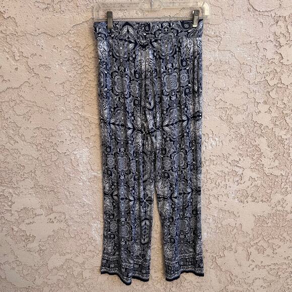 Max Edition Paisley Stretch Casual Pants Size Petite Small - Picture 2 of 5